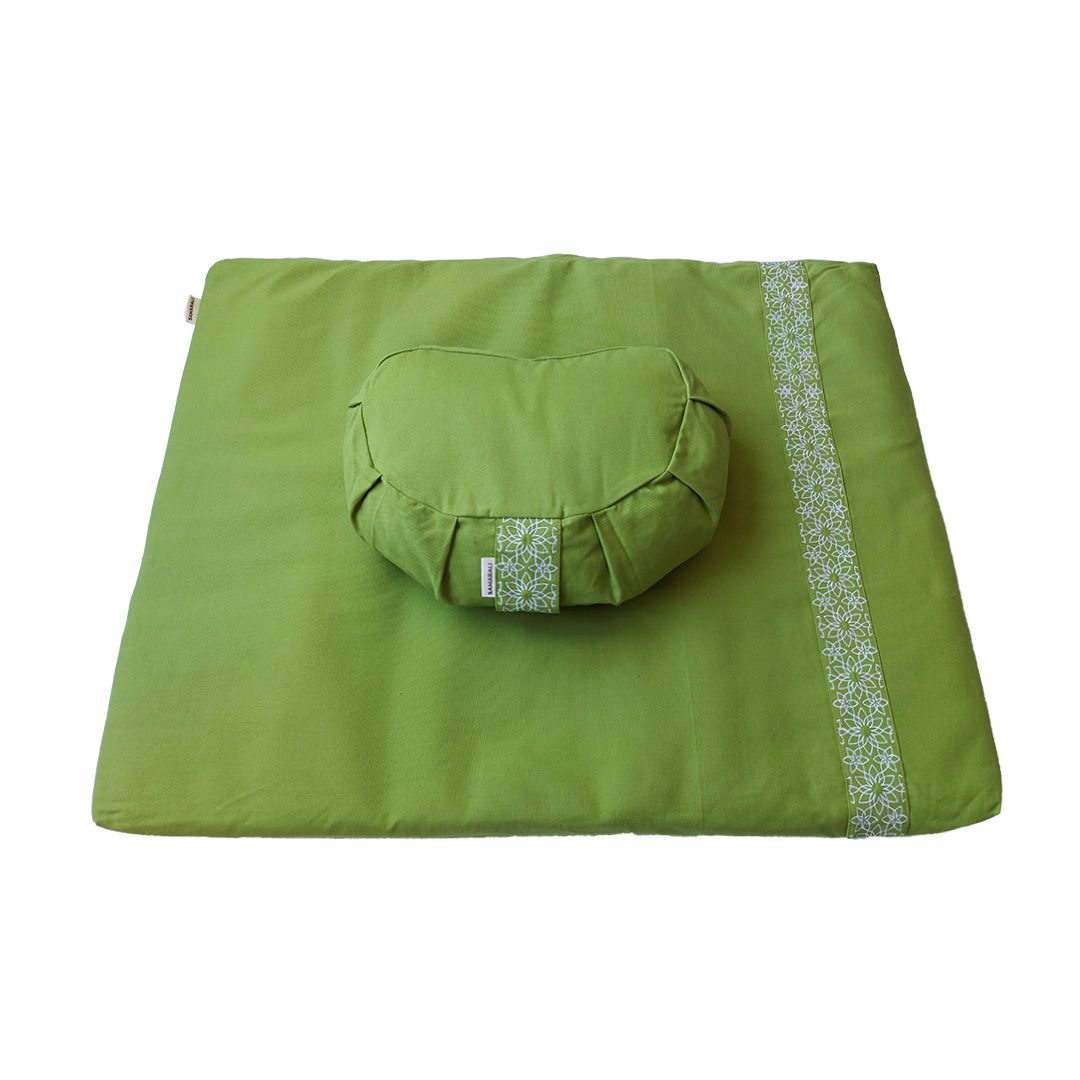 Meditation set with cushion crescent - Green Top Merken Winkel